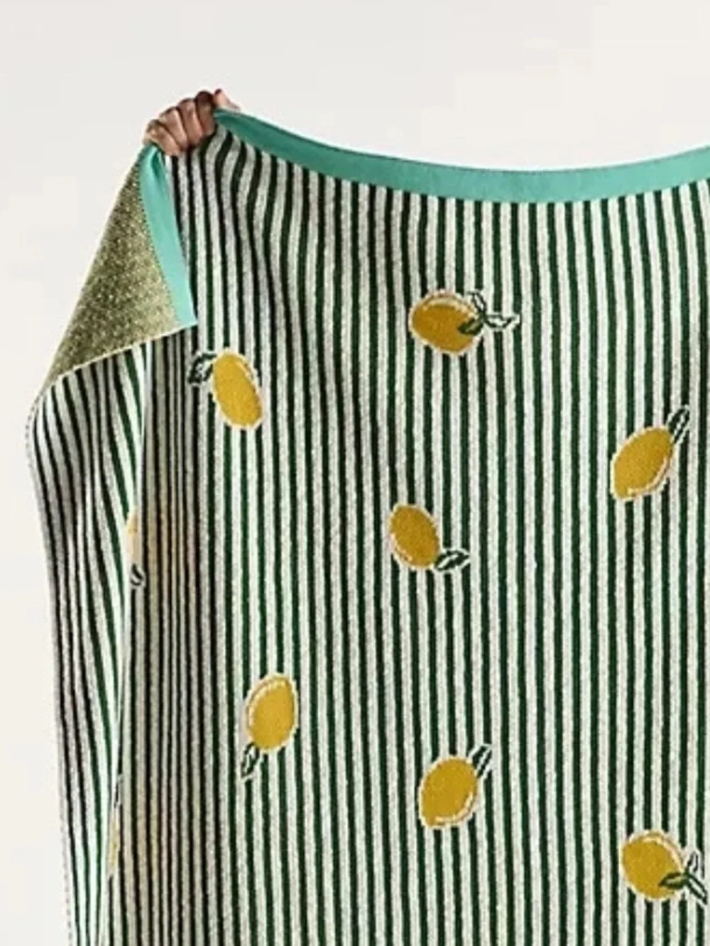 Anthropologie sonnie icon lemon Striped Throw